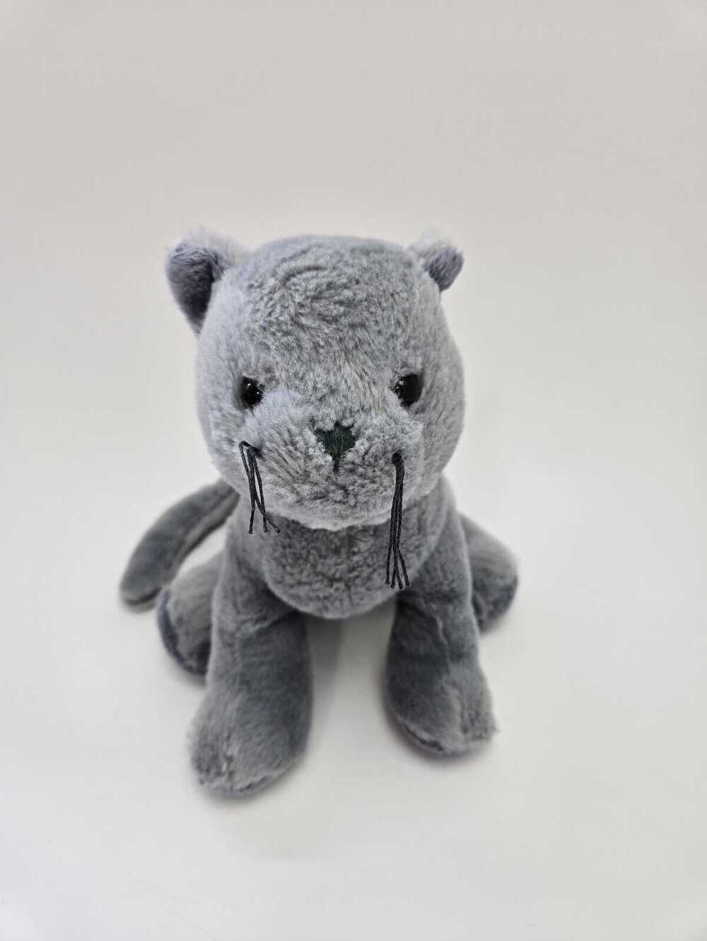 Vintage Webkinz "Charcoal Cat” the Gray Cat Plush without Tag/Code, Ganz Plush